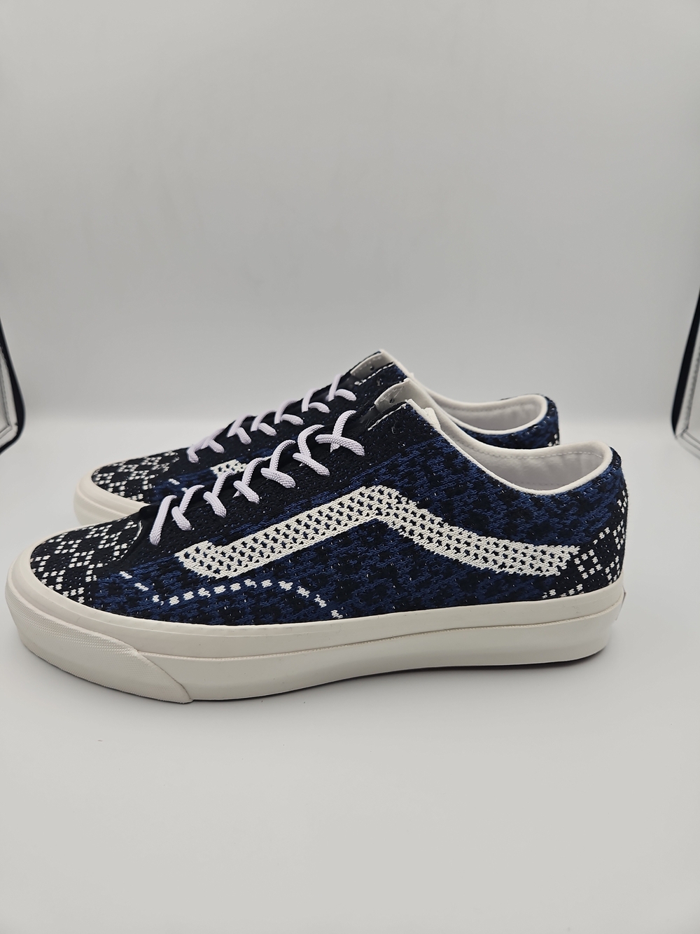 Vans Navy Blue and White Low-Top Sneakers